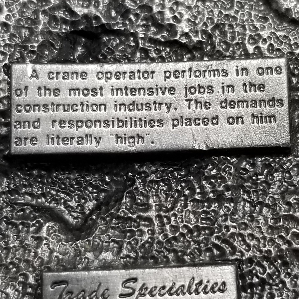 Crane Operator Belt Buckle Construction Heavy Equipment Trade Specialties Pewter - Picture 6 of 9
